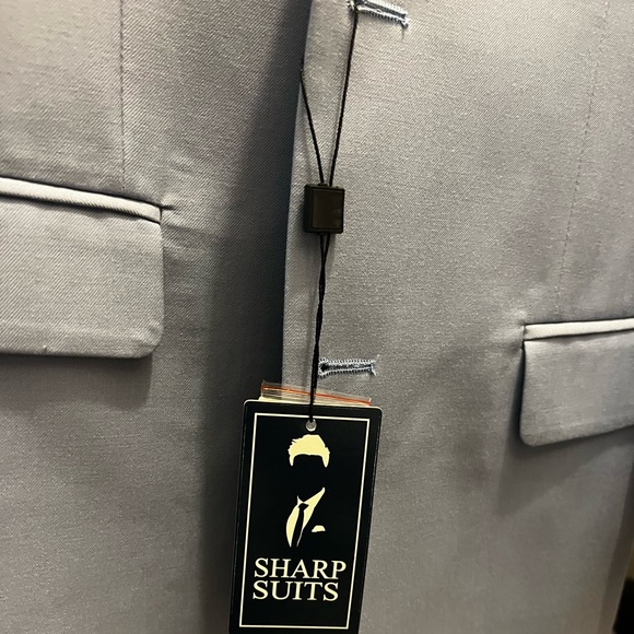 2 piece Sharp Suit,baby blue with light grey hue & baby blue inside jacket lapel - Picture 2 of 12